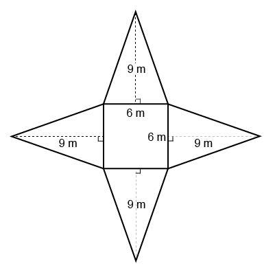 What is the surface area of the square pyramid represented by the net? Enter your-example-1