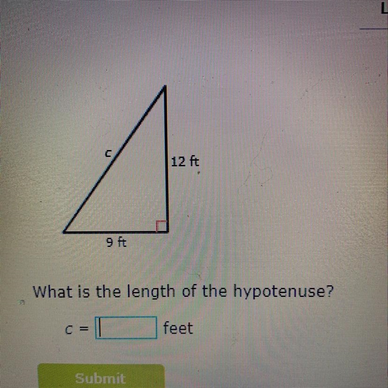 What is the length of the hypotenuse-example-1