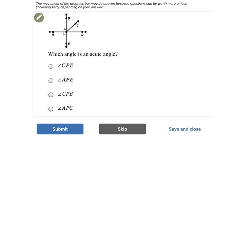 Which angle is an acute angle? (Full question above)-example-1