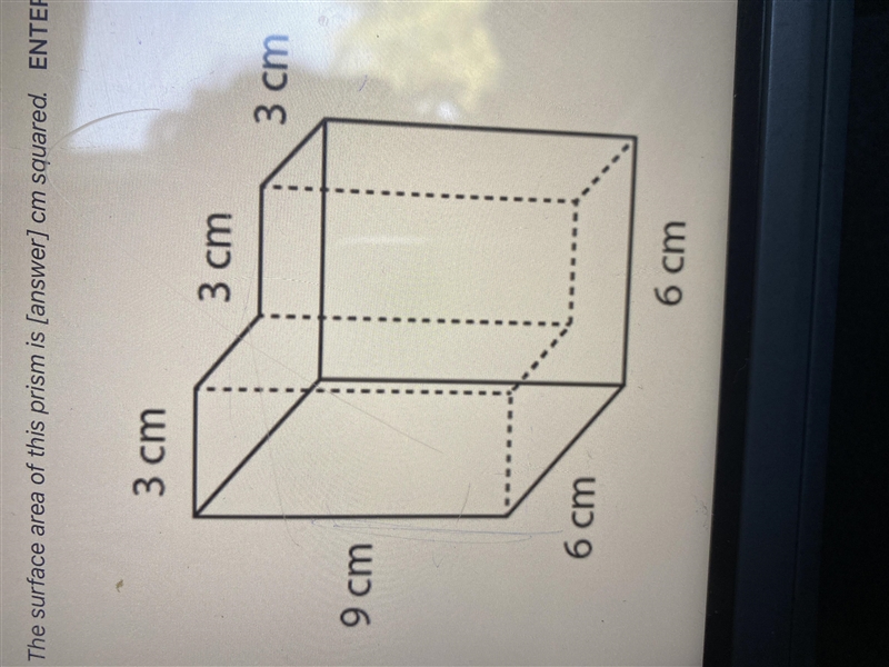 The surface area of this prism is _______ cm squared-example-1