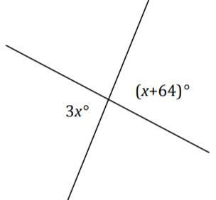 Two lines meet at a point. List the relevant angle relationship in the diagram. Set-example-1