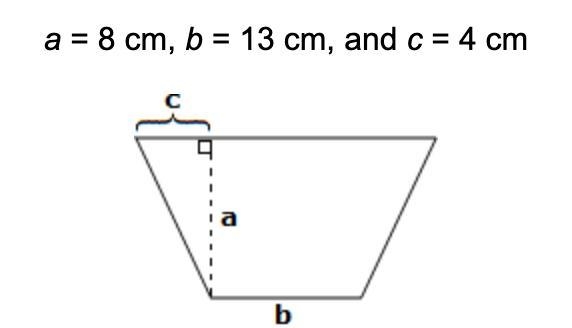 Find the area of the isosceles trapezoid below by using the area formulas for rectangles-example-1