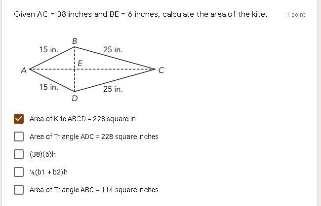 How to find area of this kite?-example-1