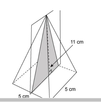 A slice is made perpendicular to the base of a right rectangular pyramid through the-example-1