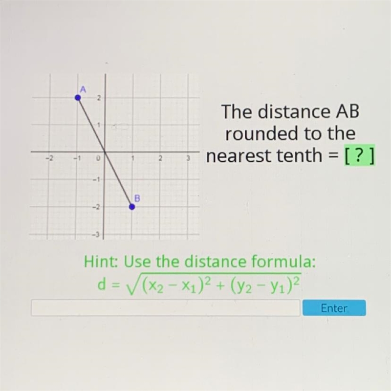 The distance AB rounded fro the nearest tenth = ?-example-1