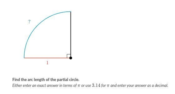 Find the arc length of the partial circle. Either enter an exact answer in terms of-example-1