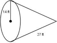 Please help!! What are the lateral area and the surface area of the cone shown below-example-1