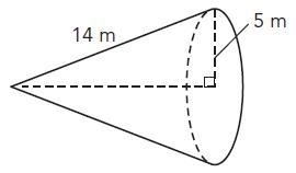 GIVING 20 POINTS!!! Determine the volume of cone. Use 3.14 for π . Round your answer-example-1