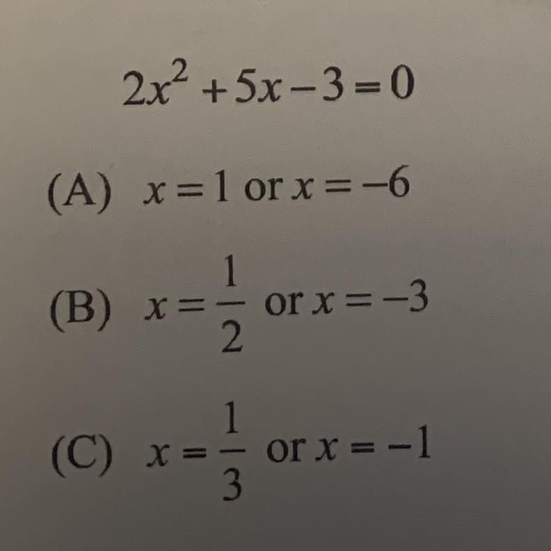 Solve the equation by using the quadratic formula.-example-1