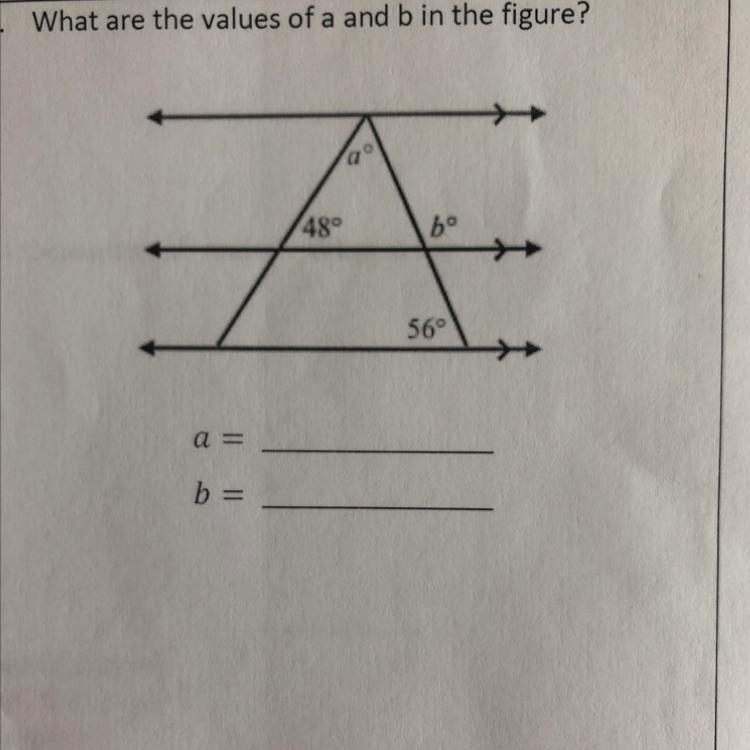 What are the values of a and b in the figure?-example-1