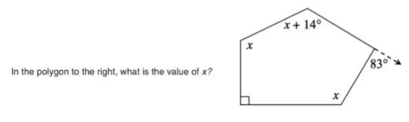 In the polygon to the right, what is the value of x?-example-1