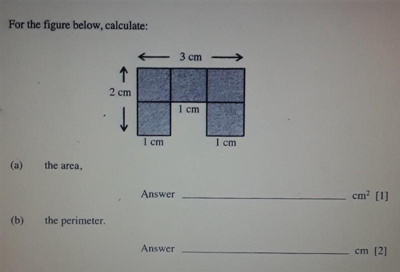 Calculate the area and the perimeter of the figure​-example-1