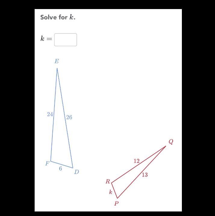 How do I solve for K on the bottom triangle?-example-1