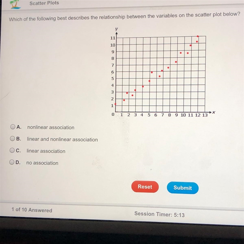 Which of the following best describes the relationship between the variables on the-example-1