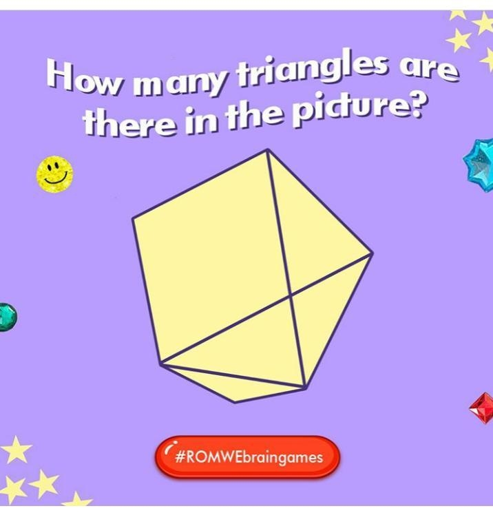 How many triangles are in this picture? And do the stars and that stuff count?-example-1