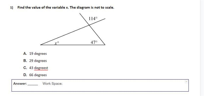 Find the variable x the diagram is not drawn to scale if you could explain it would-example-1