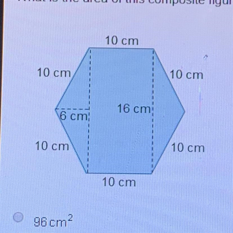 What is the area of the composite figure? A.96cm2 B.160cm2 C.208cm2 D.256cm2-example-1