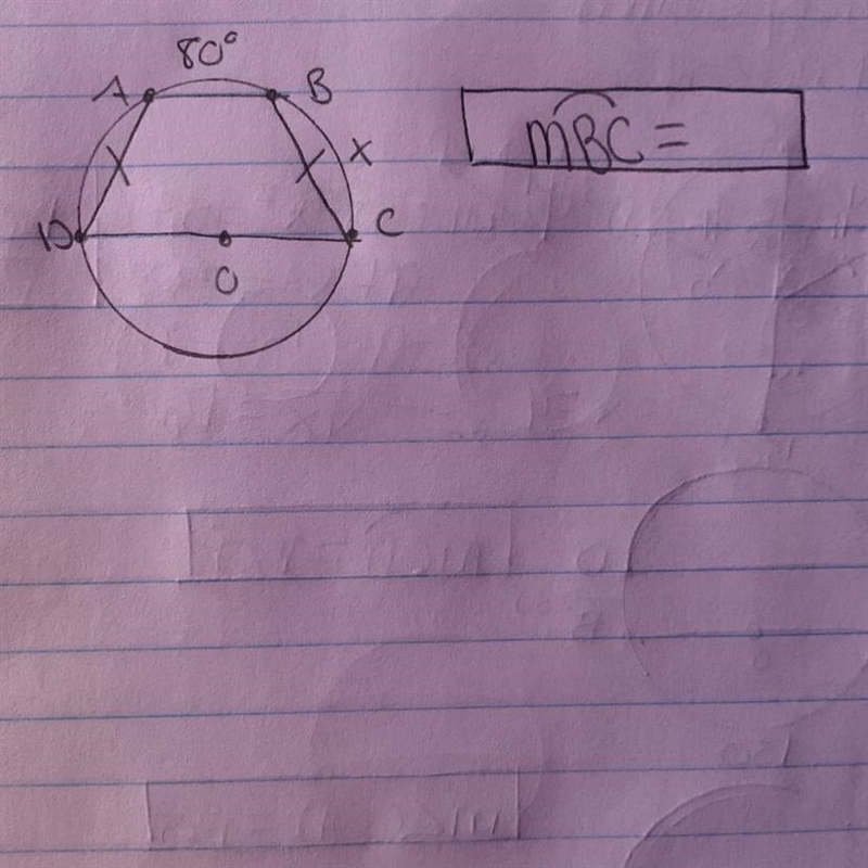 What is arc BC equal to?-example-1