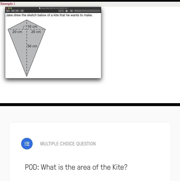 What’s the area of the kite? 20 points! <33-example-1