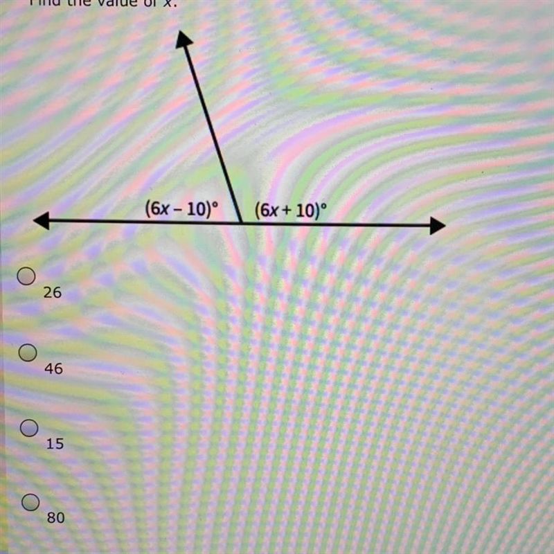 Find the value of x. A- 26 B- 46 C-15 D-80-example-1