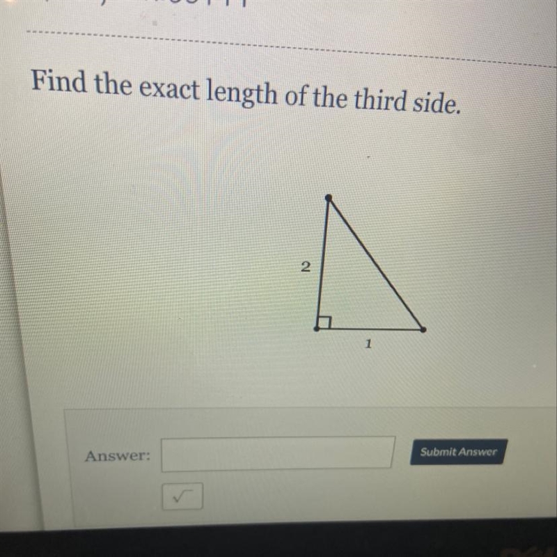 Find the exact length of the third side.-example-1