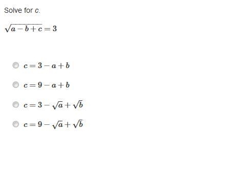 Solve for c. Solve for x. Solve for c. Solve for x. Solve for x.-example-1