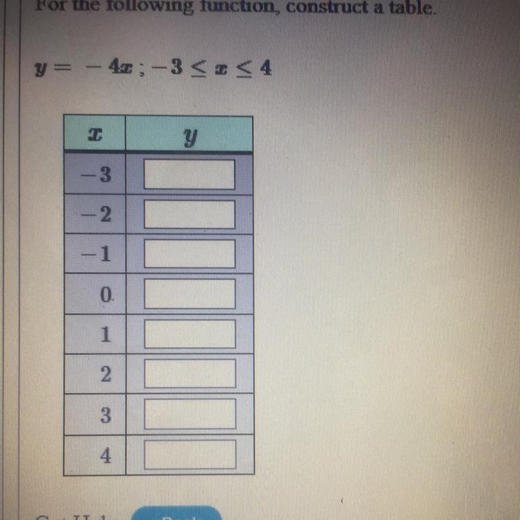 Help please For the following function, construct a table.-example-1