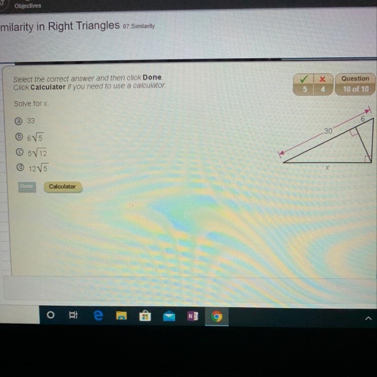 Solve for x A).33 B).6{5 C).5{12 D).12{5-example-1