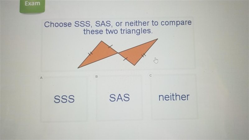 Please help! How do I tell the difference between sss and sas?-example-1