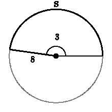 What is the length of arc S shown below? The angle in the figure is a central angle-example-1