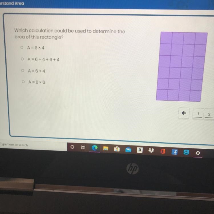 Which calculation could be used to determine the area of this rectangle? O A = 6x-example-1