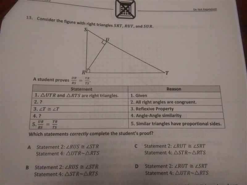 Please answer ASAP! Which statements correctly complete the student's proof?-example-1