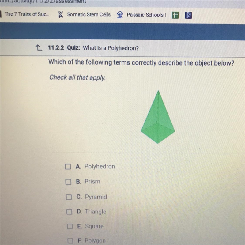 Which of the following terms correctly describe the object below? Check all that apply-example-1