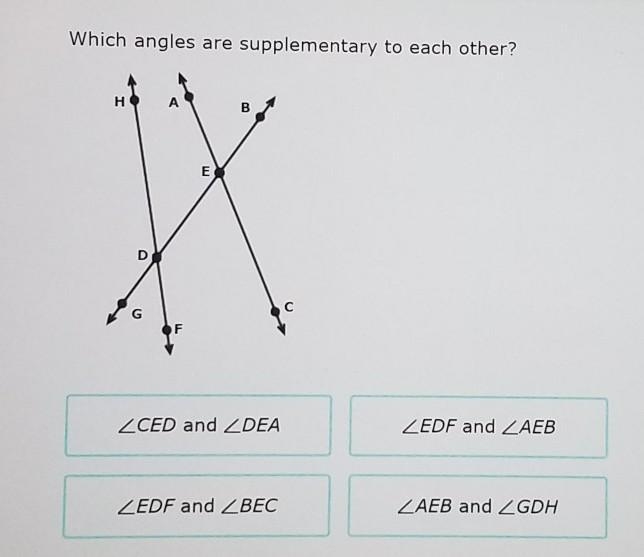 Which angles are supplementary to each other?​-example-1