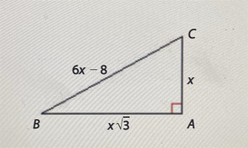 Find the value of x in the right triangle-example-1