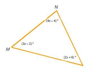 In triangle MNP, what is the measure of angle N?-example-1