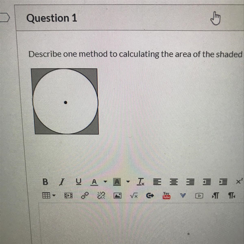 Describe one method to calculating the area of the shaded region.-example-1