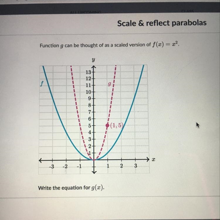 Write the equation for g(x).-example-1