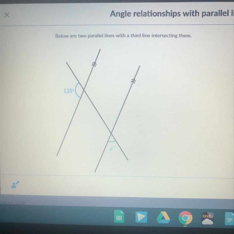 Below are two parallel lines with a third line intersecting them.-example-1