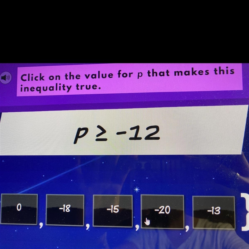 Click on the value for p that makes this inequality true. Pls I need this-example-1