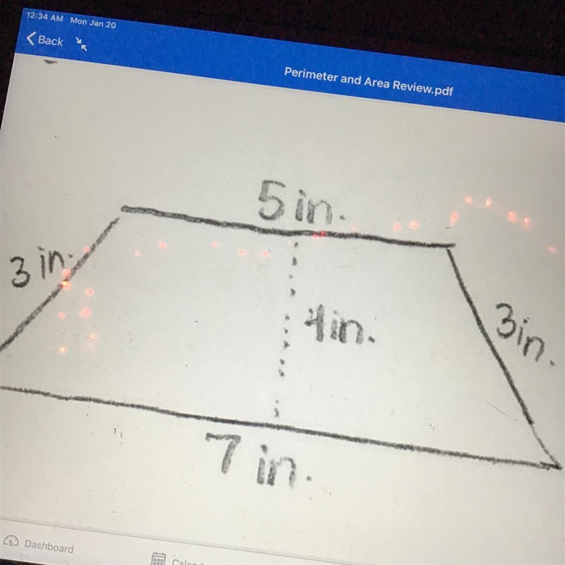 Find the area. ( height equals 4 )-example-1