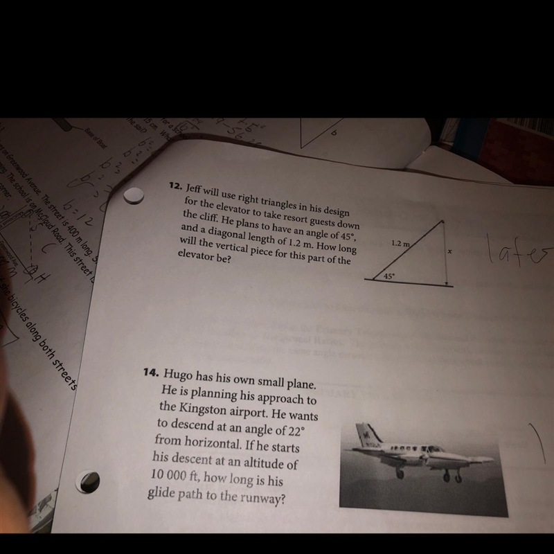 Need help please math questions # 12 and 14-example-1