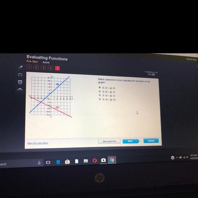 Which statement is true regarding the functions on the graph? My answer is A, am I-example-1