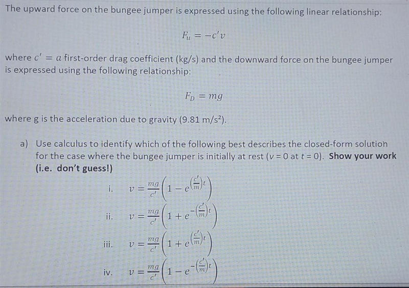 The upward force on the bungee jumper is expressed using the following linear relationship-example-1