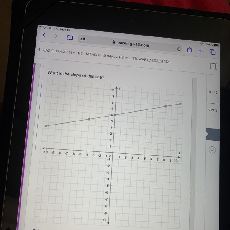 ... What is the slope of this line? Please help-example-1