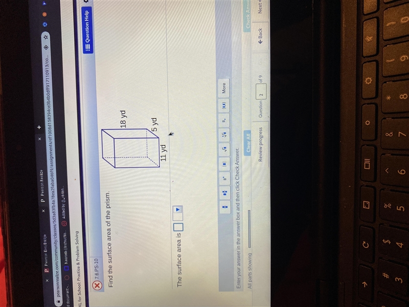 So how do I do the find the surface of a prism-example-1