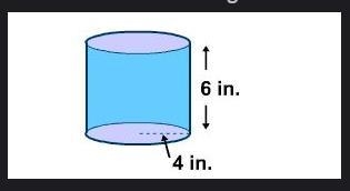 Determine the volume of a right circular cylinder that has a radius of 4 inches and-example-1