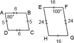 Determine whether quadrilateral ABCD is similar to quadrilateral EFGH. If so, give-example-1