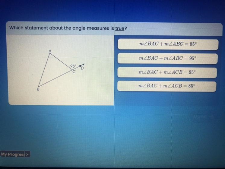 Which statement about the angle measures is true?-example-1