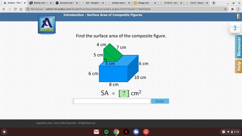 Find the surface area of composite figures-example-1